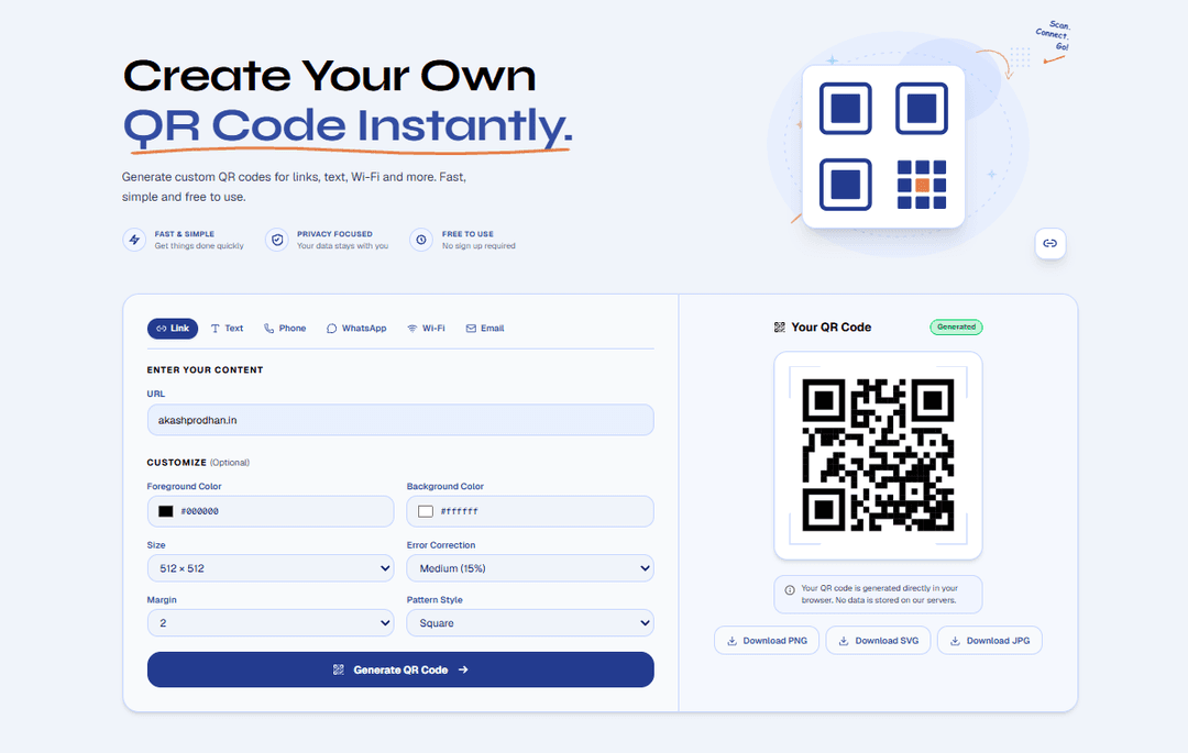 QR Code Generator Showcase